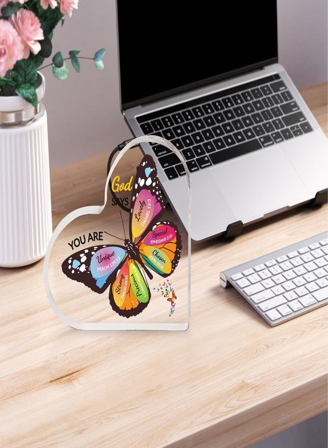 Chambom Christian Gifts for Women - Butterfly Inspirational Gifts Religious Gifts Acrylic Spiritual Gifts for Women Men Friends Mom Sister Christmas Gifts Faith Gifts Birthday Gifts Christian Home Decoration - Image 3